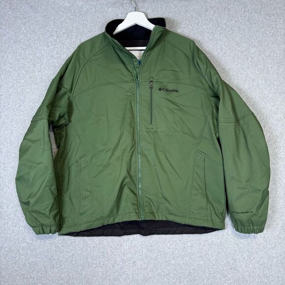 Columbia Interchange Men's L Heavy Duty Green Full Zip Outdoor Chore Coat Jacket - Picture 1 of 8